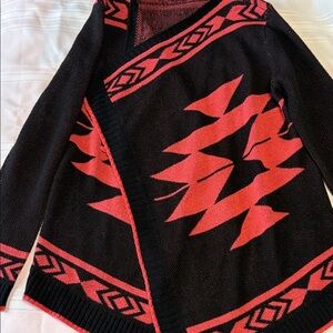 Love Women's Black and Red Sweater